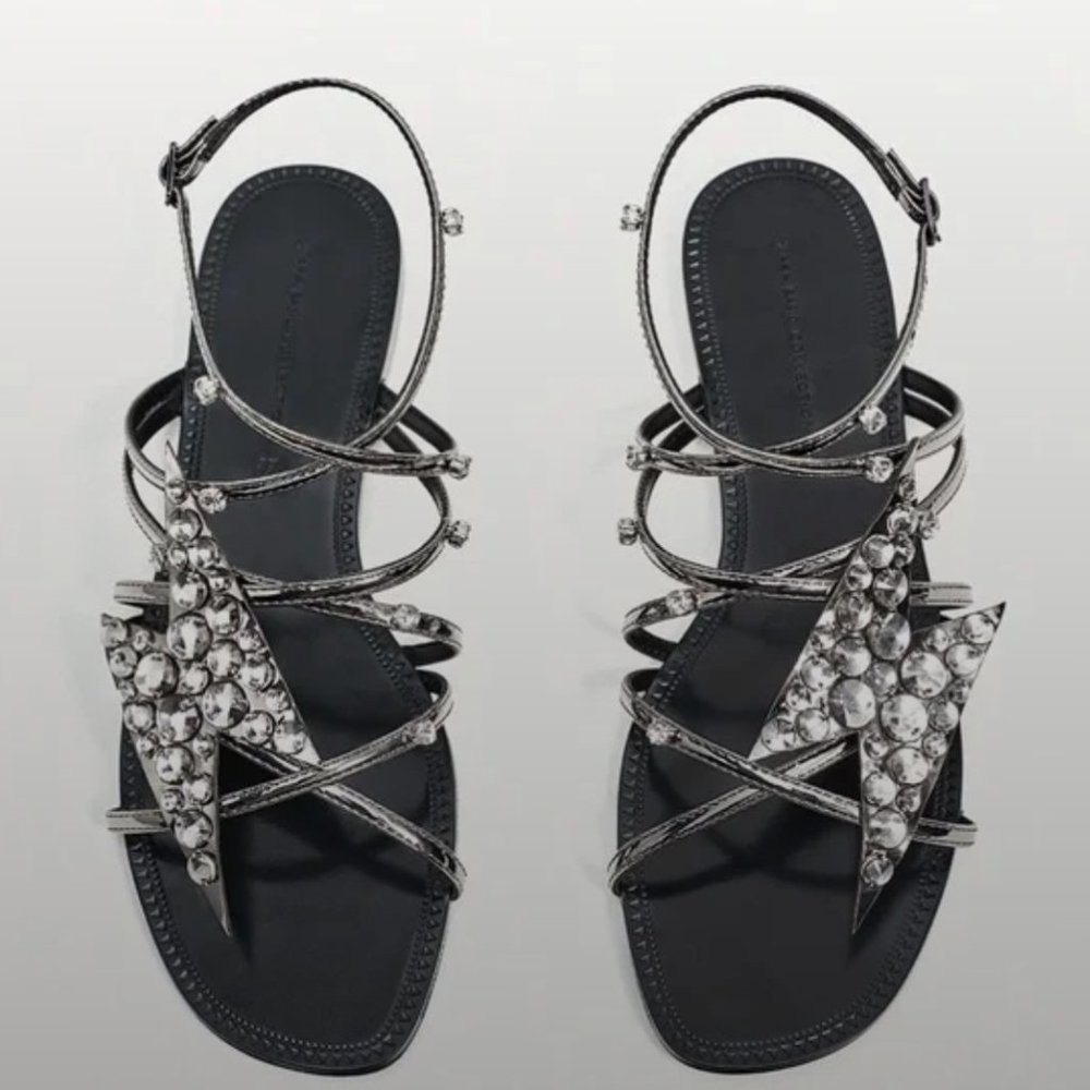 ZARA Lightning Bolt Sandals sz 7.5
